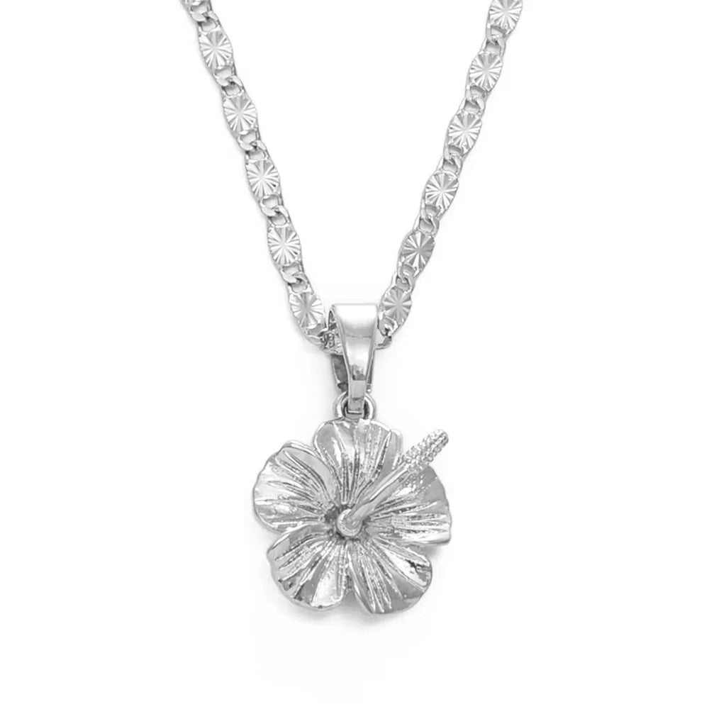 Hawaiian Hibiscus Flower Pendant Necklace Marshallese Puerto Rico Guam Micronesia Pohnpei Jewelry Weeding Gifts #239606