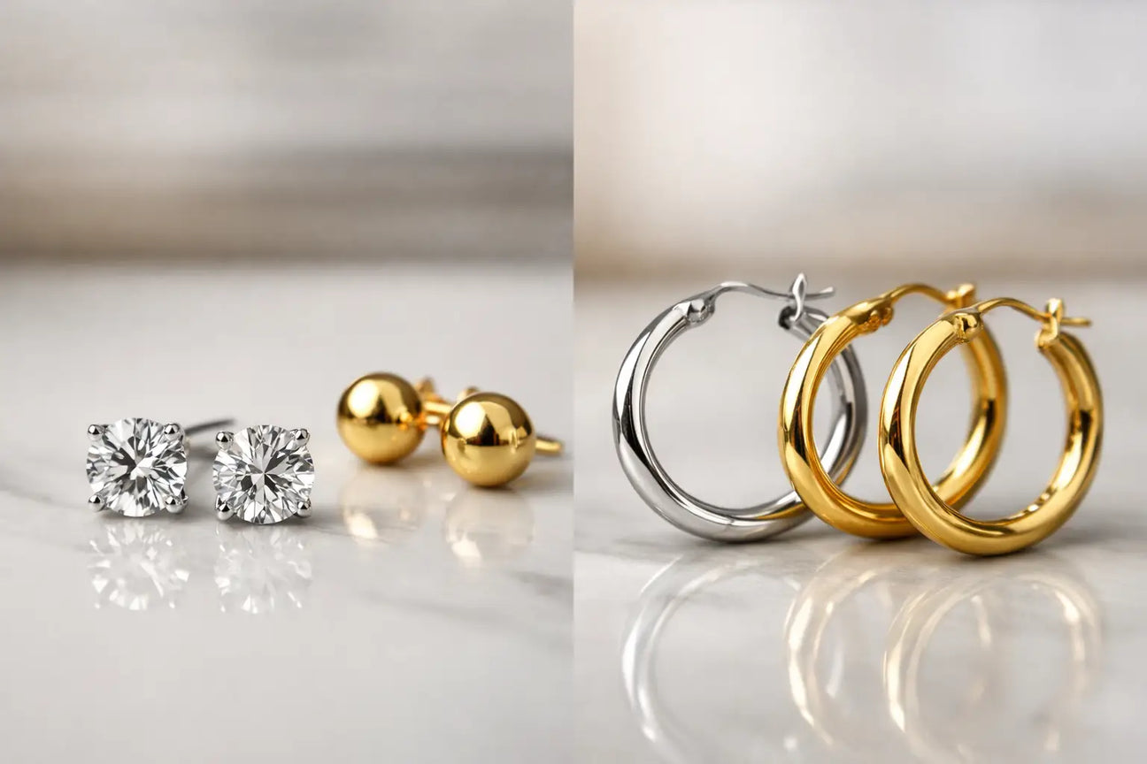 Stud Earrings vs Hoop Earrings