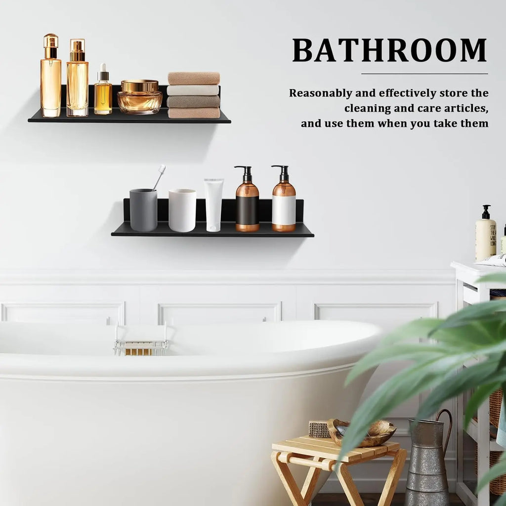 Metal Wall Shelf Bookshelf Wall Shelf Bathroom Shelf Drilling Book Shelf Wall Shelve for Entrance Living Room Bedroom Kitchen