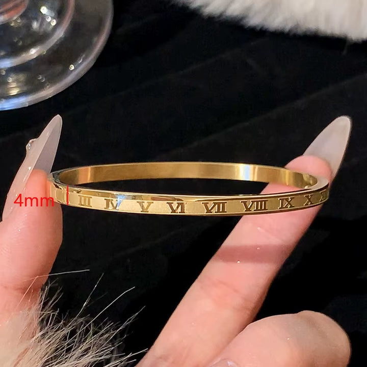 ZAKOL 5/1Pcs Sparkling Zirconia Inlaid Stainless Steel Bracelet Set for Women Stackable Bangles Fashion Non Fading Jewelry Gift