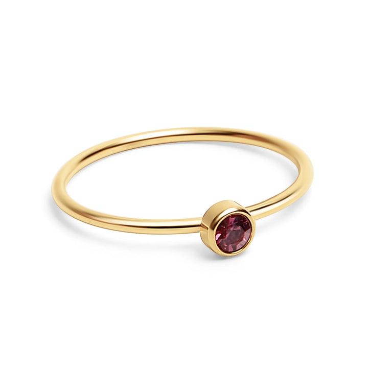 18K Gold PVD Stainless Steel Birthstone Stacking Ring / ZRJ1001