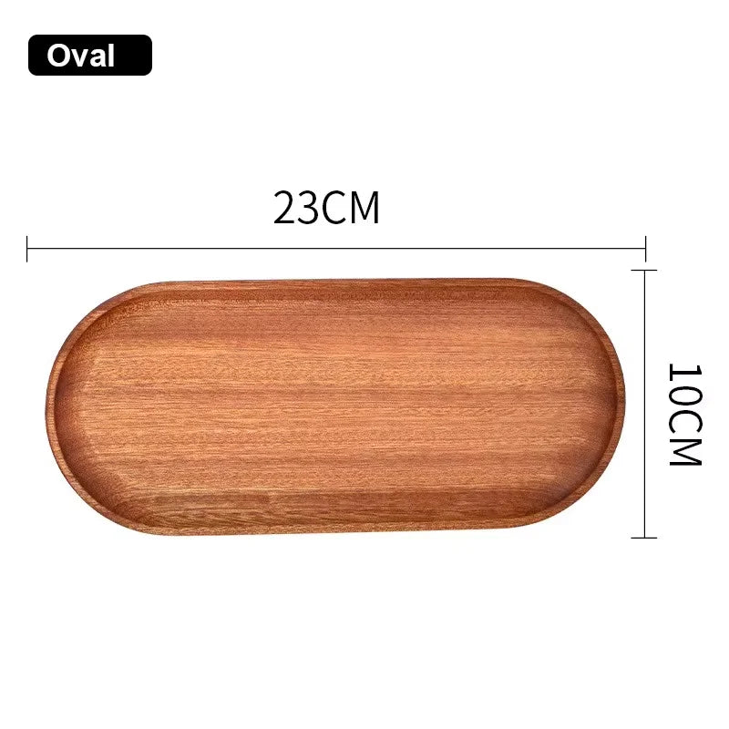 Walnut Wooden Tray Ins Wind Small Wooden Plate Japanese Rectangular Dinner Plate Cake Bread Coffee Tea Solid Wood Plate Tray