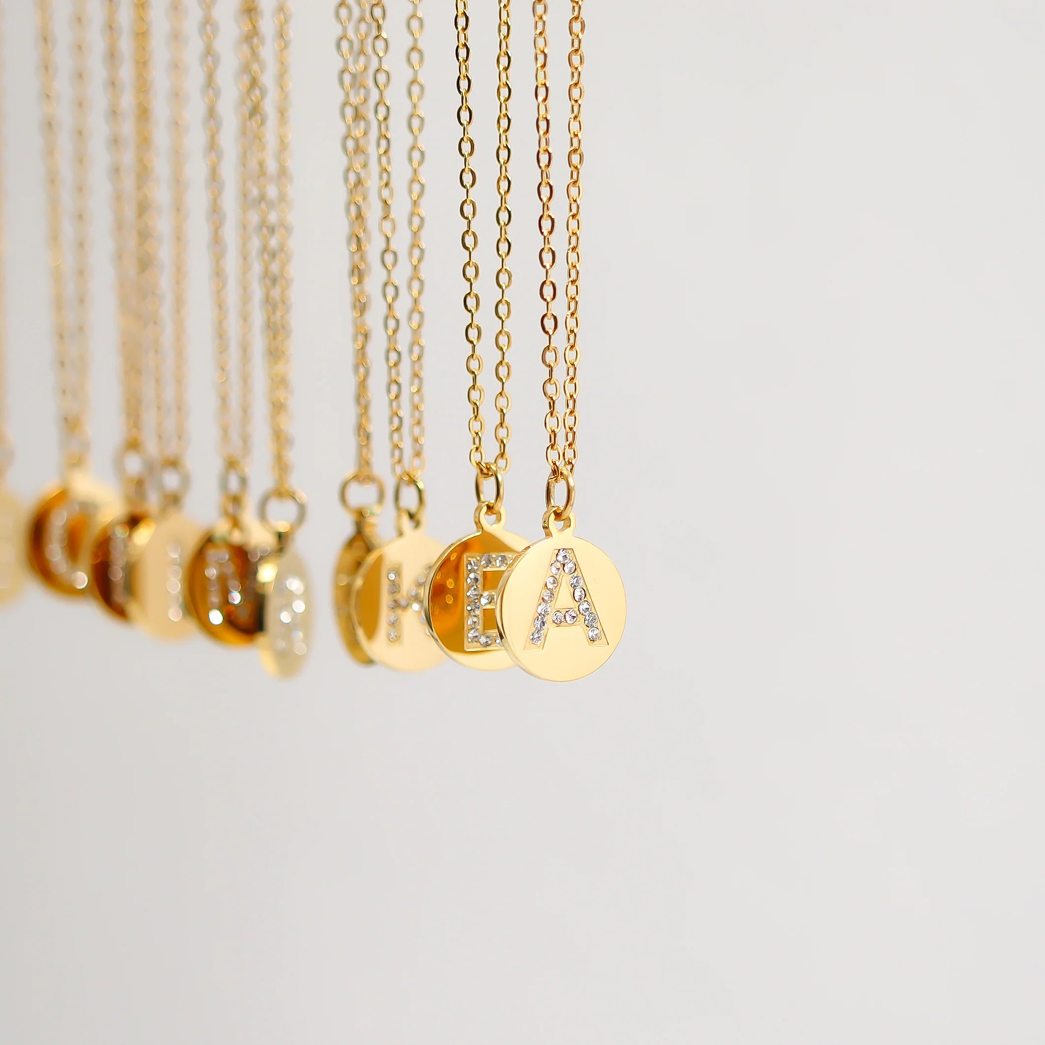 18K Gold PVD Stainless Steel Initial Pendant Necklace / SBB0283
