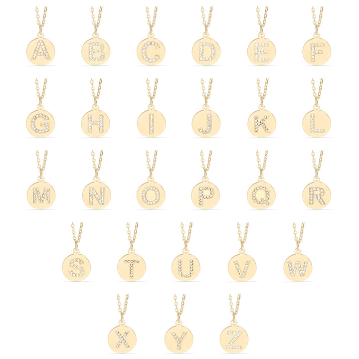 18K Gold PVD Stainless Steel Initial Pendant Necklace / SBB0283