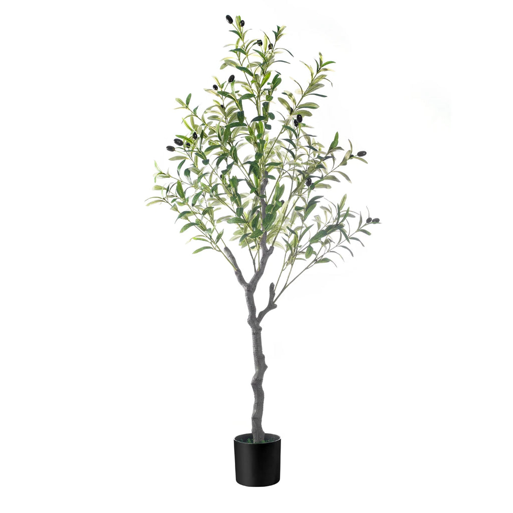 1Pc Artificial Olive Tree 120Cm Tall Faux Plant for Home Balcony Office Garden Decor Indoor Outdoor Plastic Fake Potted Tree