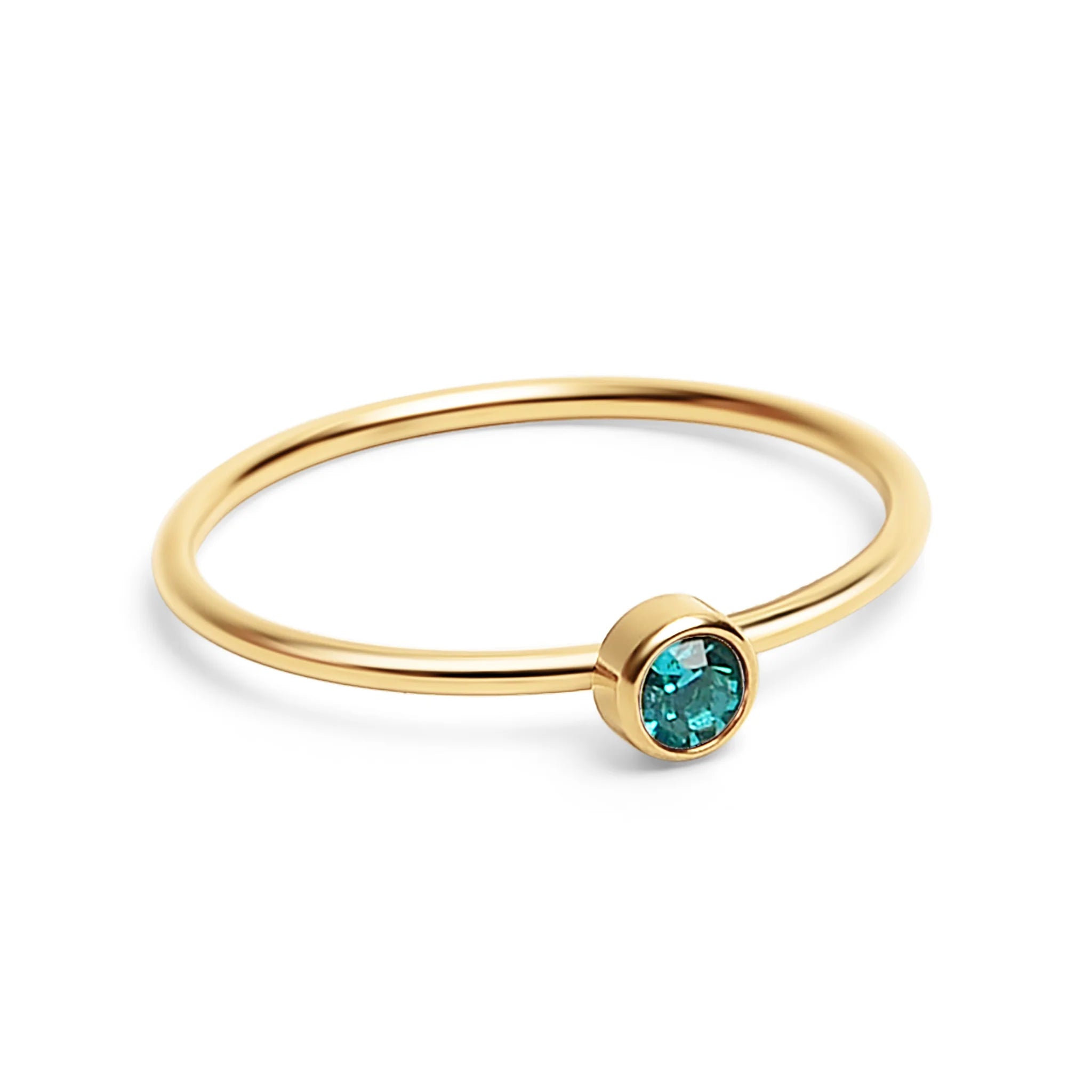 18K Gold PVD Stainless Steel Birthstone Stacking Ring / ZRJ1001