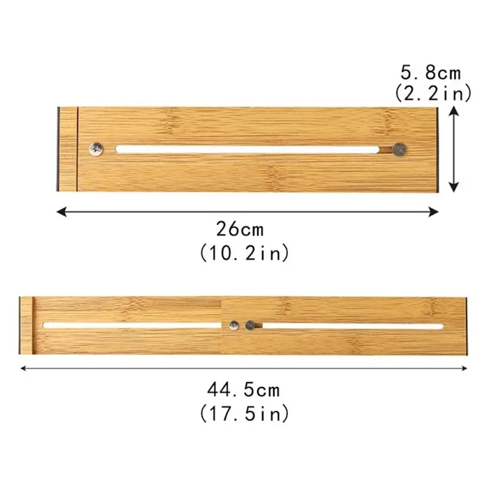 Bamboo Retractable Drawer Dividers Creative Secure Fit Adjustable Partition Board DIY Eco-Friendly Expandable Drawer Separators