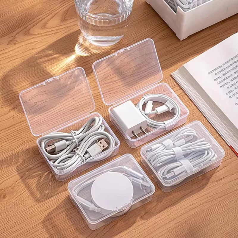 1Set Cable Storage Box Multifunctional Desk Organizer Bag Wire Charging Management Box Jewelry Storage Container for Home Office