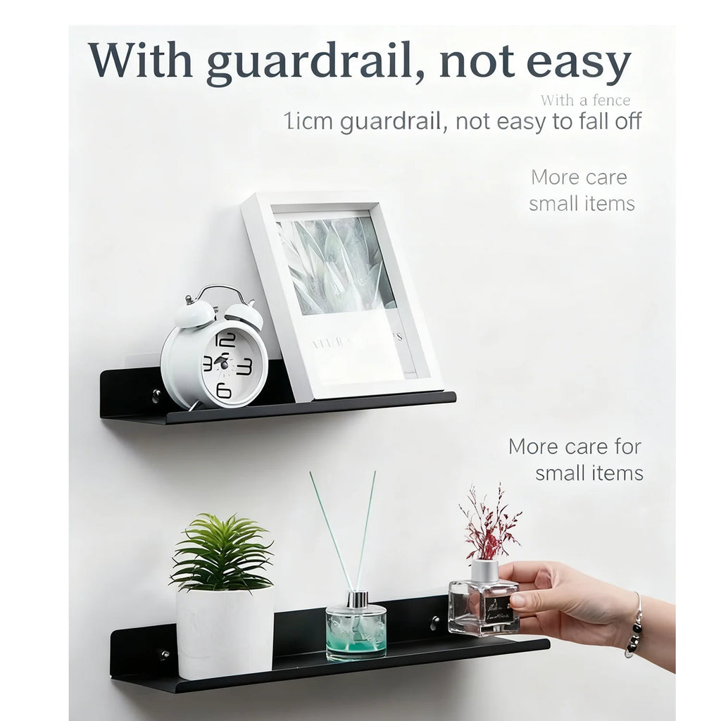 Metal Wall Shelf Bookshelf Wall Shelf Bathroom Shelf Drilling Book Shelf Wall Shelve for Entrance Living Room Bedroom Kitchen