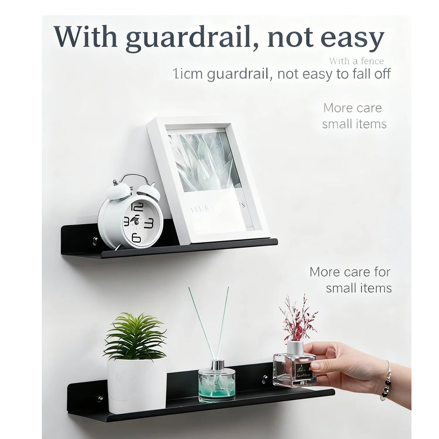 Metal Wall Shelf Bookshelf Wall Shelf Bathroom Shelf Drilling Book Shelf Wall Shelve for Entrance Living Room Bedroom Kitchen