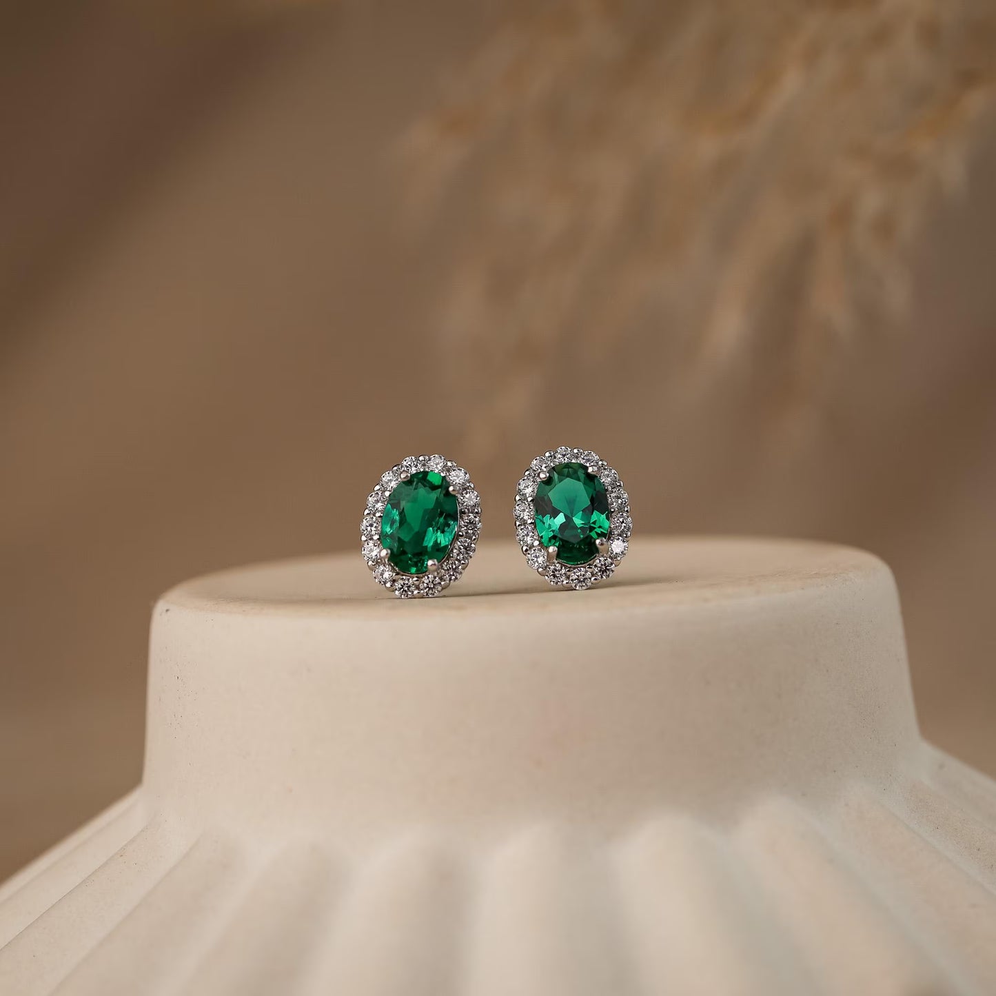 Real Emerald Necklace 925 Sterling Silver, White Gold Genuine Lab Emerald Jewellery, Anniversary Birthday Gifts for Her