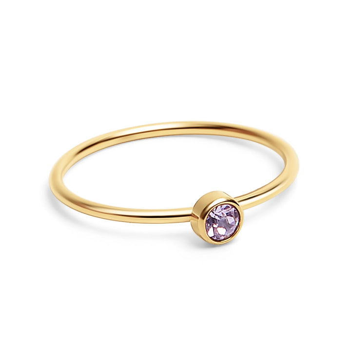 18K Gold PVD Stainless Steel Birthstone Stacking Ring / ZRJ1001