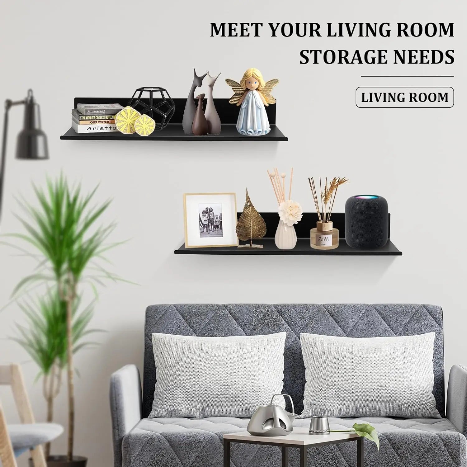Metal Wall Shelf Bookshelf Wall Shelf Bathroom Shelf Drilling Book Shelf Wall Shelve for Entrance Living Room Bedroom Kitchen