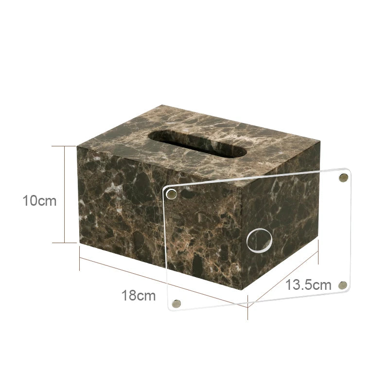 Emperador Dark Natural Marble Bathroom Accessories Luxury Soap Dispenser Soap Dish Reed Diffuser Bathroom Set