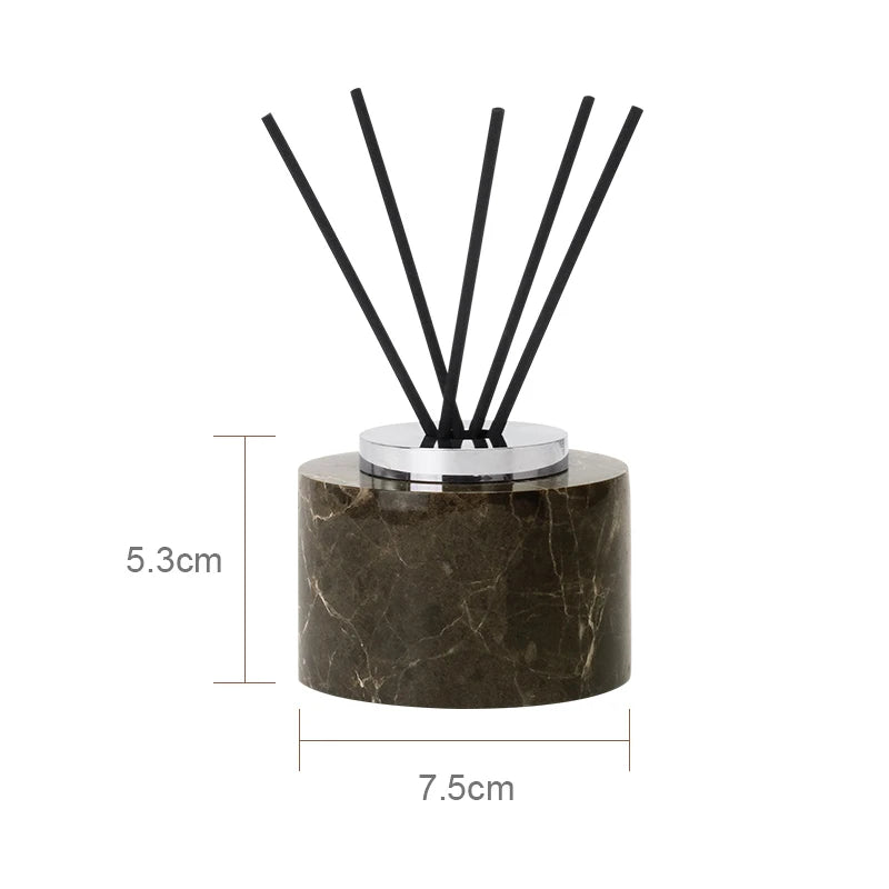 Emperador Dark Natural Marble Bathroom Accessories Luxury Soap Dispenser Soap Dish Reed Diffuser Bathroom Set
