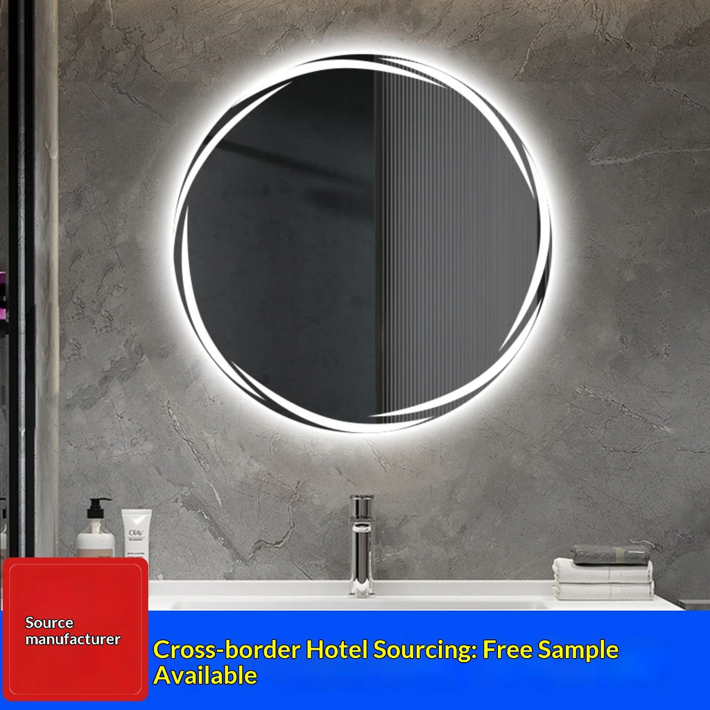 Bathroom Mirror, 60Cm Circular Smart LED Mirror, anti Fog Backlit Circular Mirror, Modern Bedroom Vanity Mirror, Bathroom Mirror
