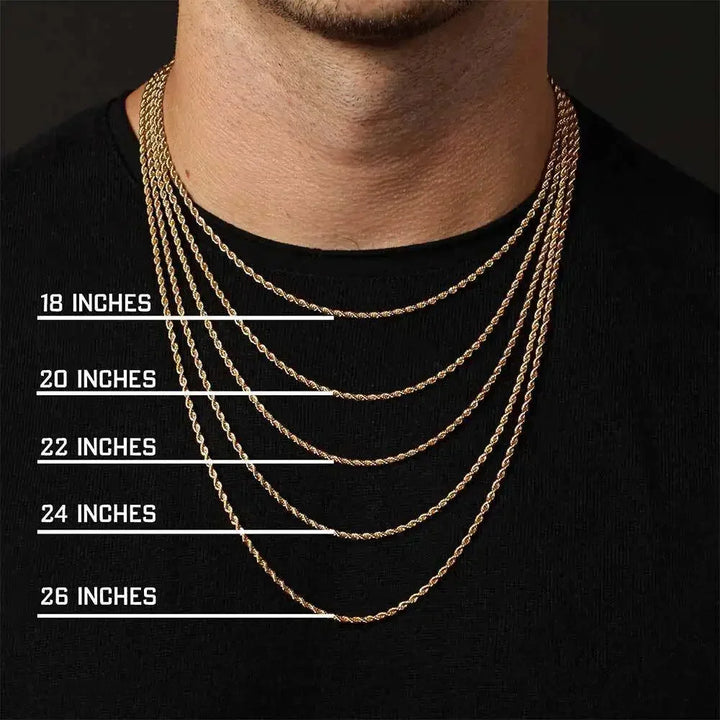 2-6MM Gold Color Twisted Rope Chain Necklace Stainless Steel Never Fade Waterproof Choker for Men Women Fashion Jewelry