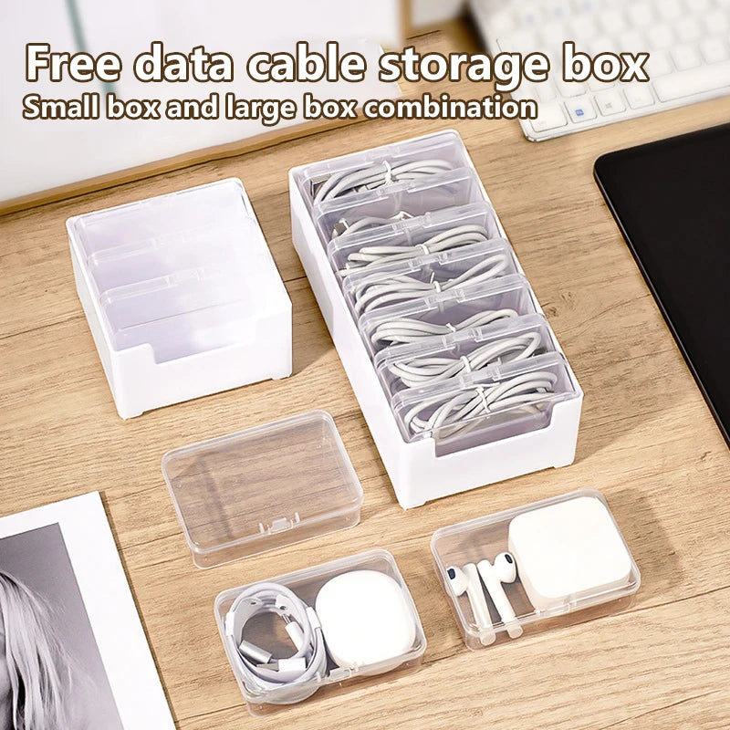 1Set Cable Storage Box Multifunctional Desk Organizer Bag Wire Charging Management Box Jewelry Storage Container for Home Office