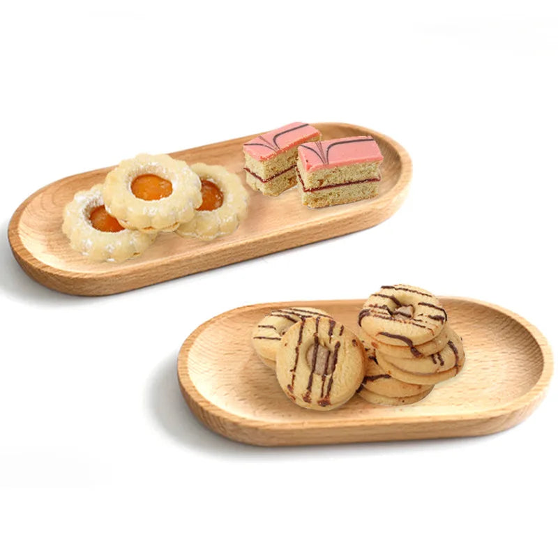 Walnut Wooden Tray Ins Wind Small Wooden Plate Japanese Rectangular Dinner Plate Cake Bread Coffee Tea Solid Wood Plate Tray