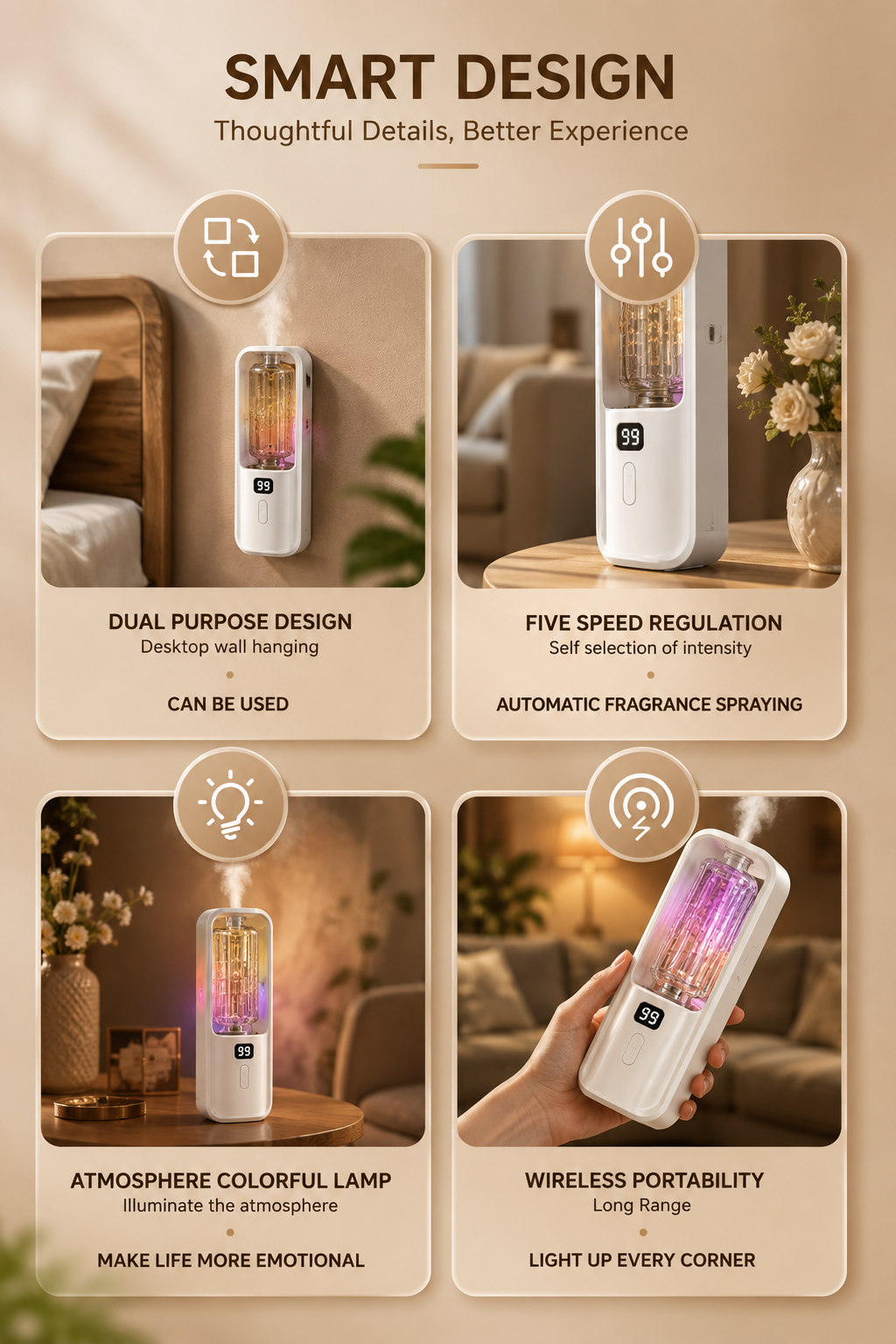 AromaGlow™ Smart Aroma Diffuser & Humidifier