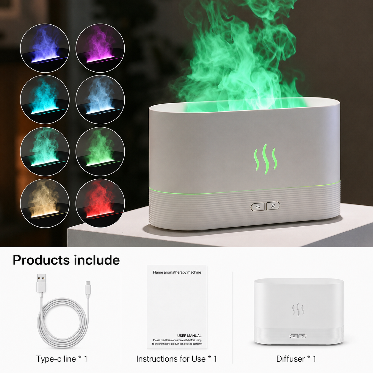 FlameAura™ Ultrasonic Aroma Diffuser