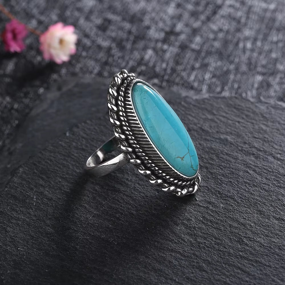 Desert Bloom Turquoise Ring – A Statement of Earthy Elegance