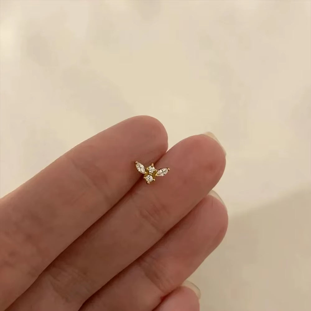 Elevate Your Style with Luxe Line Mini Zircon Stud Earrings