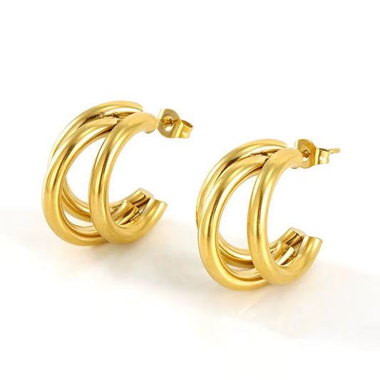 Elevate Your Style with the 4-Piece Irregular Gold Claw Stud Earring Set