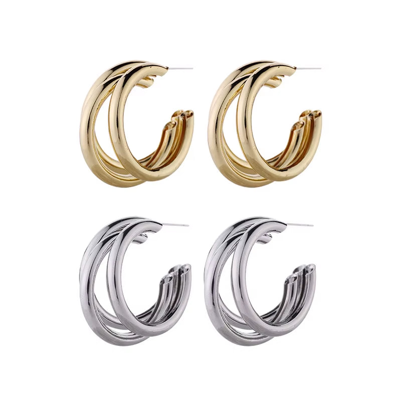 Elevate Your Style with the 4-Piece Irregular Gold Claw Stud Earring Set