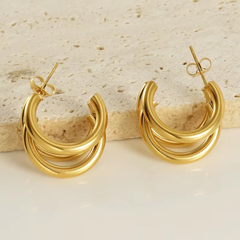 Elevate Your Style with the 4-Piece Irregular Gold Claw Stud Earring Set