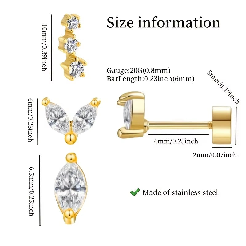 Elevate Your Style with the Crystal Dusk Mini Stud Set