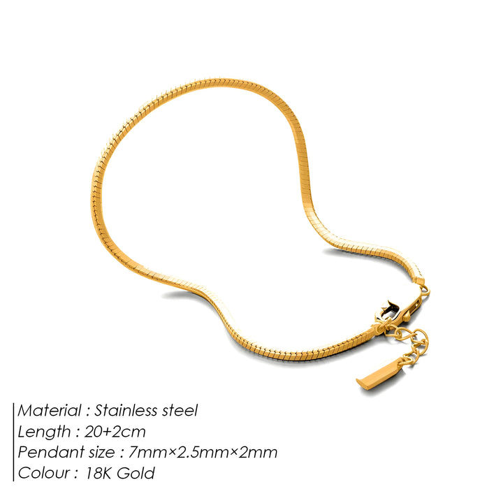 Emanco Snake Bracelet, 18K gold color, stainless steel, minimal snake chain style on white.