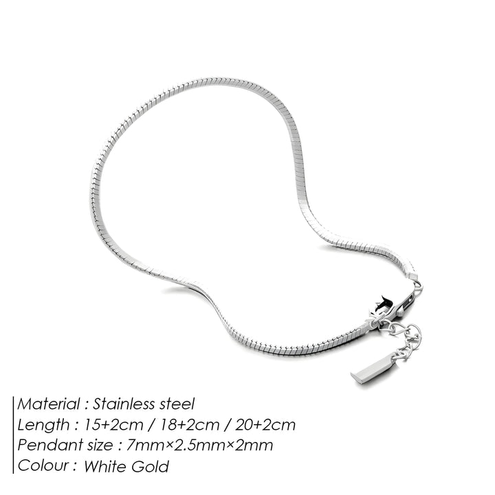 Emanco Snake Bracelet stainless steel white gold color, minimal modern style jewelry