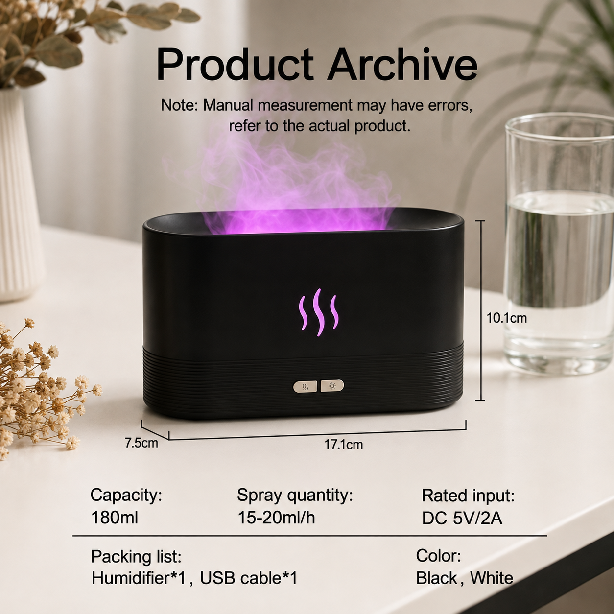 FlameAura™ Ultrasonic Aroma Diffuser