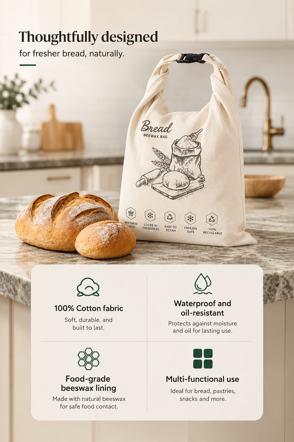 FreshFold™ Reusable Bread Storage Bag