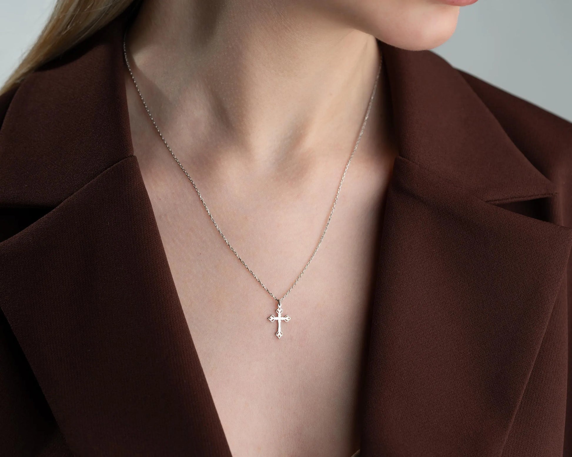 Grace & Glow Cross Necklace – Faith Wrapped in Pure Elegance