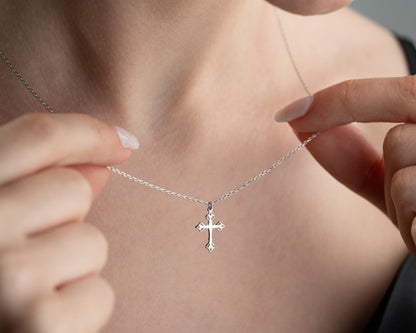 Grace & Glow Cross Necklace – Faith Wrapped in Pure Elegance