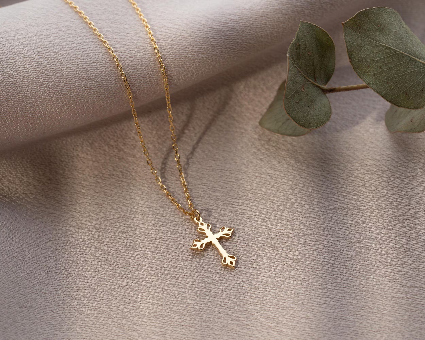 Grace & Glow Cross Necklace – Faith Wrapped in Pure Elegance
