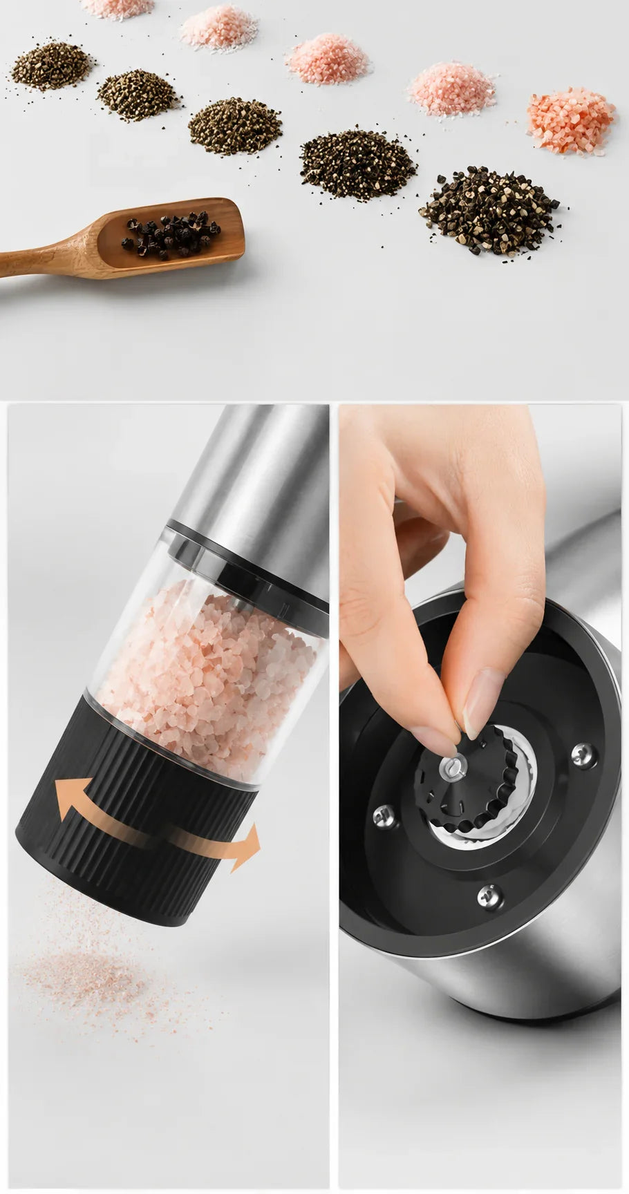 GrindPro™ Electric Salt & Pepper Grinder Set