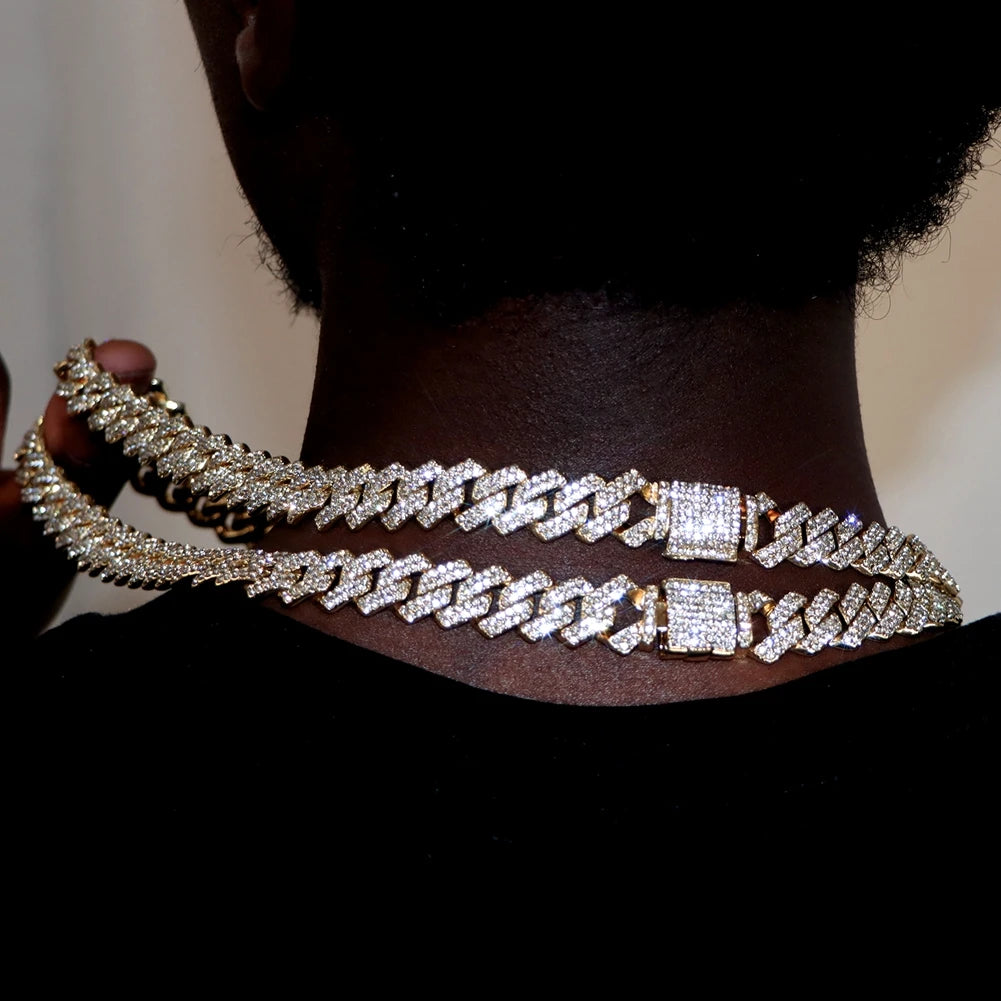 Iced Out Necklace and Bracelet Set