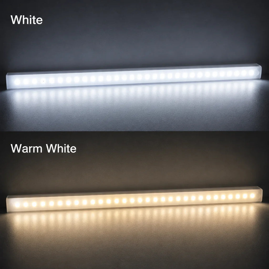 White and warm white LED strip lights for home lighting and ambiance