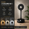 Black motion-sensing LED night light with rechargeable battery, dimmable, 3 color temperatures, magnetic base