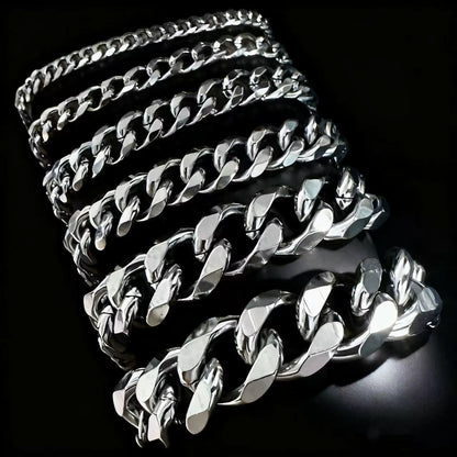 Men's Premium Thick Stainless Steel Cuban Chain Bracelet