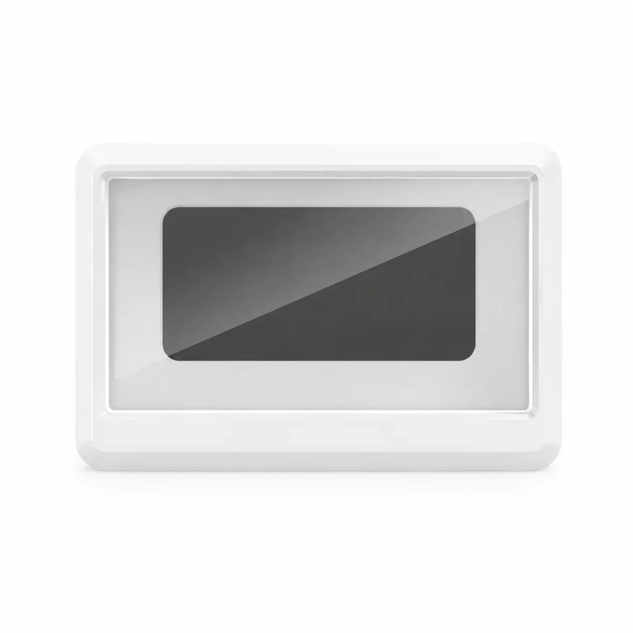 White rectangular storage box with clear lid for home organization