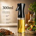 Black and clear 300ml oil sprayer for kitchen use with fine mist spray