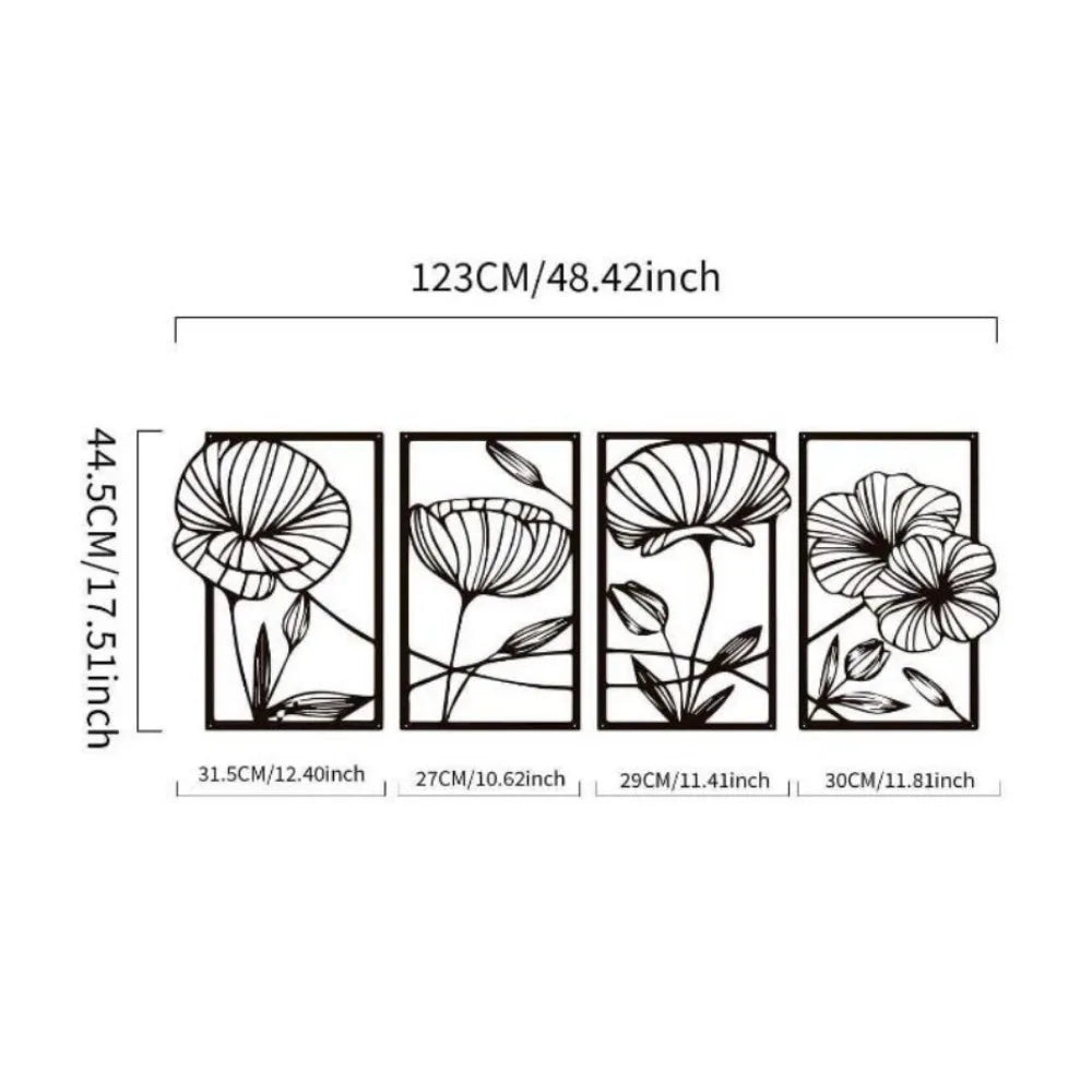 Modern Tree Landscape Metal Wall Art Set