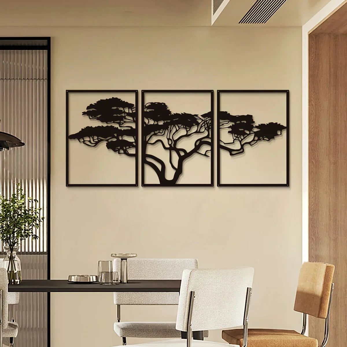Modern Tree Landscape Metal Wall Art Set