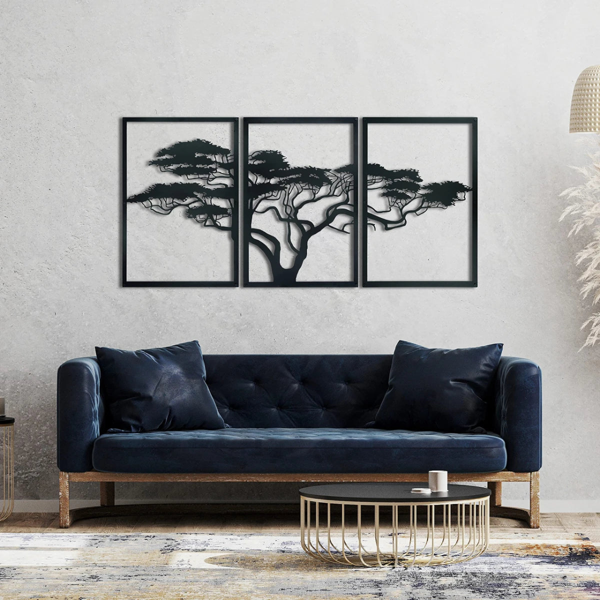 Modern Tree Landscape Metal Wall Art Set
