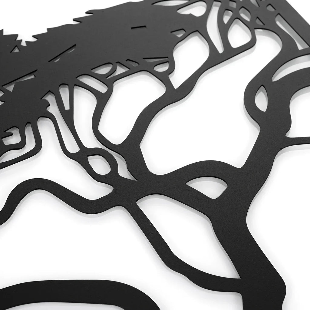 Modern Tree Landscape Metal Wall Art Set