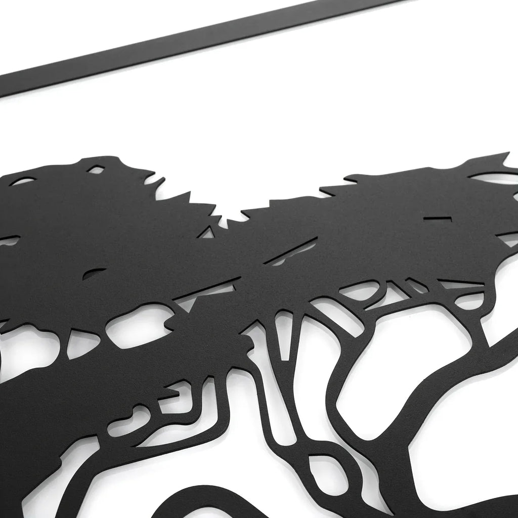 Modern Tree Landscape Metal Wall Art Set